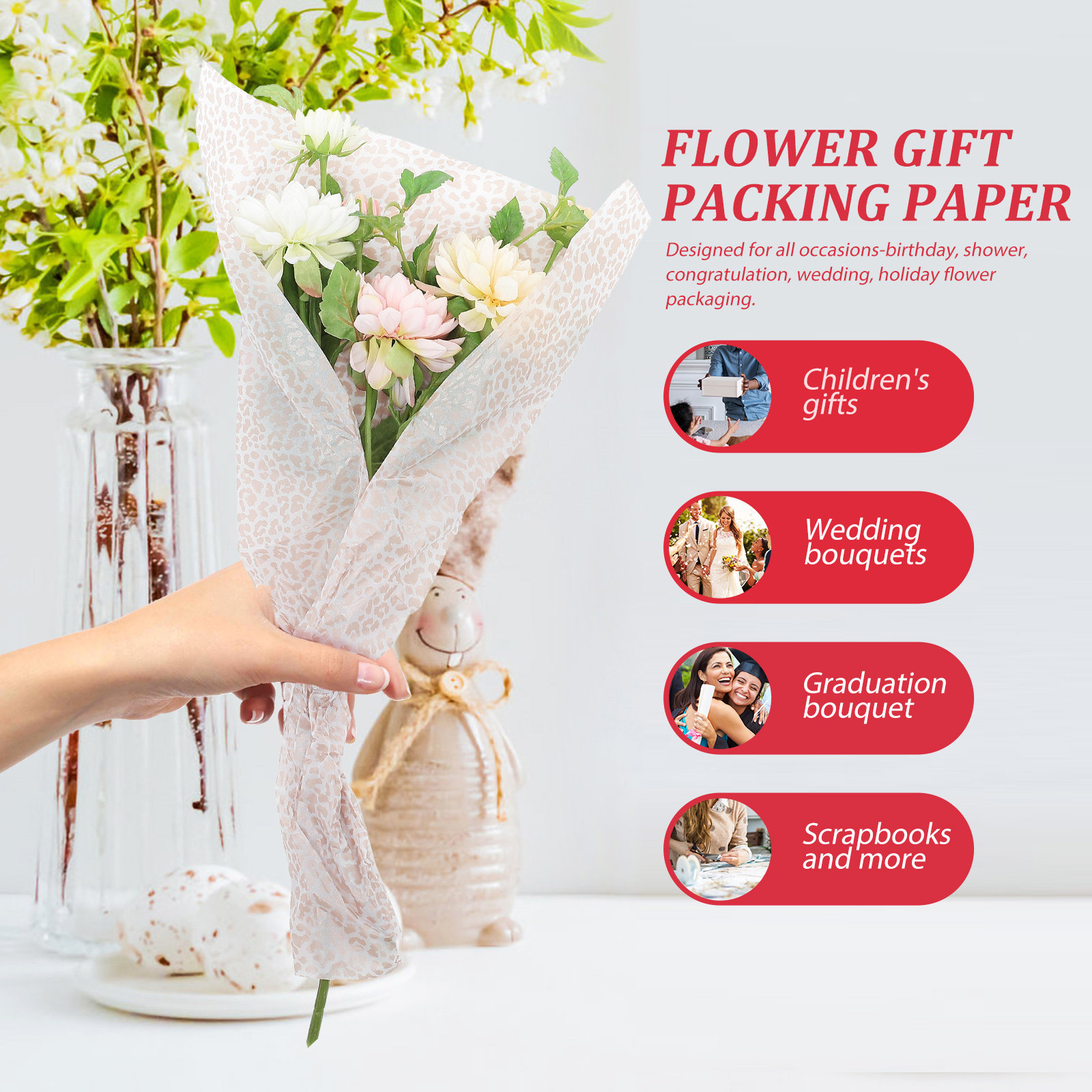 Flower Supply - 20 Folhas de Papel para Embalar