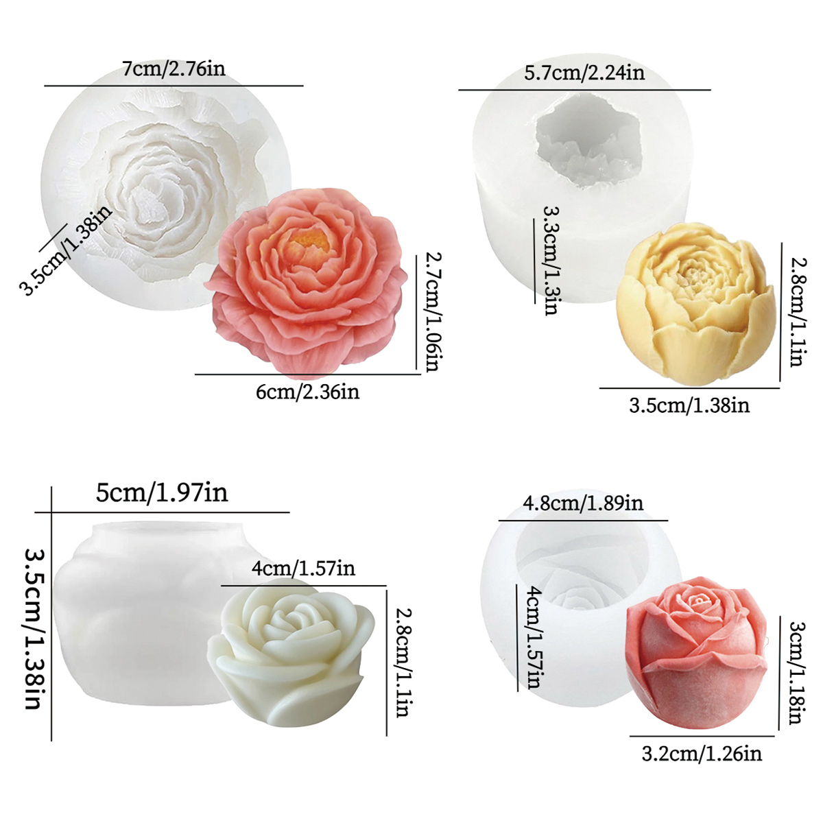 Florist Supply Bulk - Conjunto de moldes florais de 4