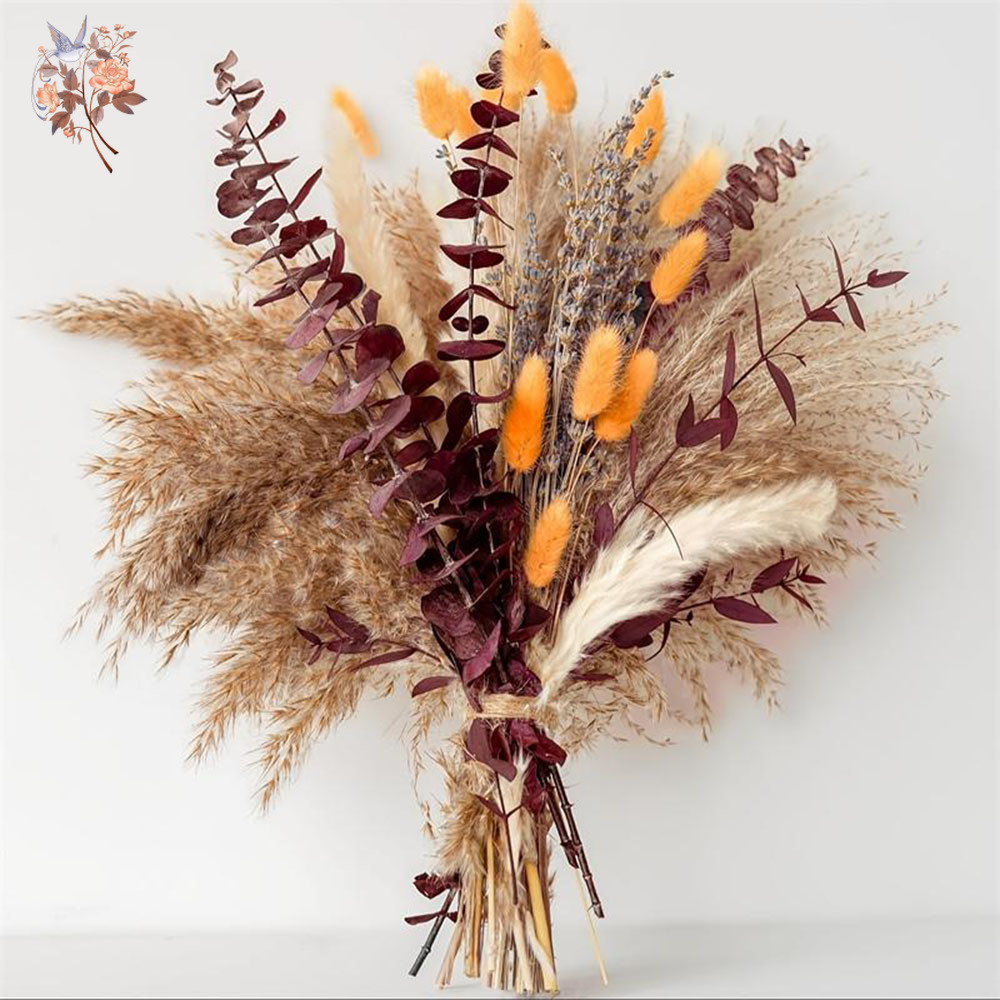 Buquê de flores secas com folh - Dried Flower Bunch avaliação e preço