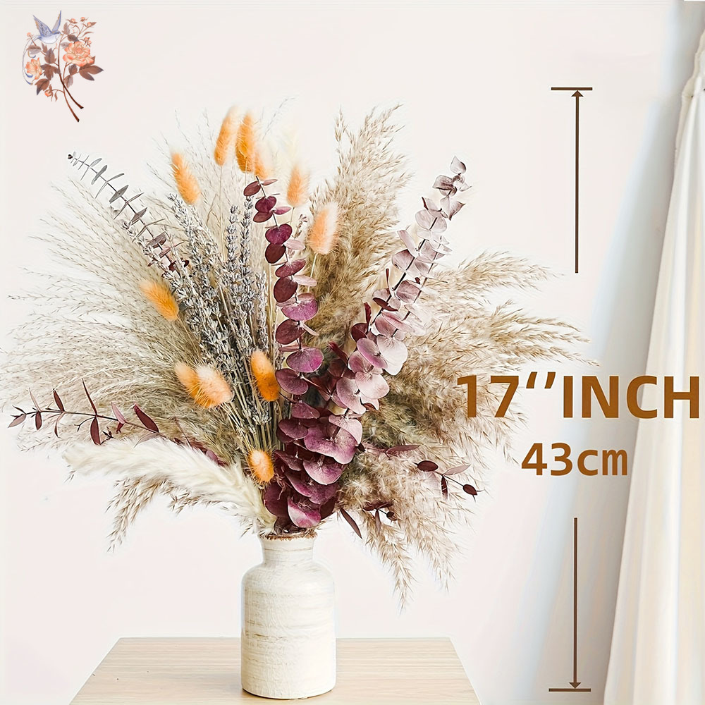Buquê de flores secas com folh - Dried Flower Bunch avaliação e preço
