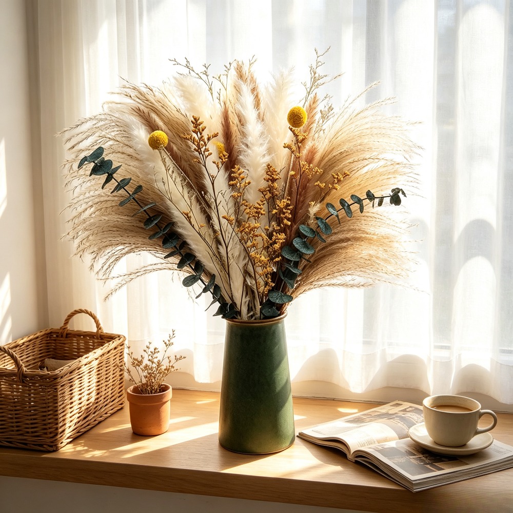 Buquê de Flores Secas, Arranjo - Dried Flower Bunch avaliação e preço