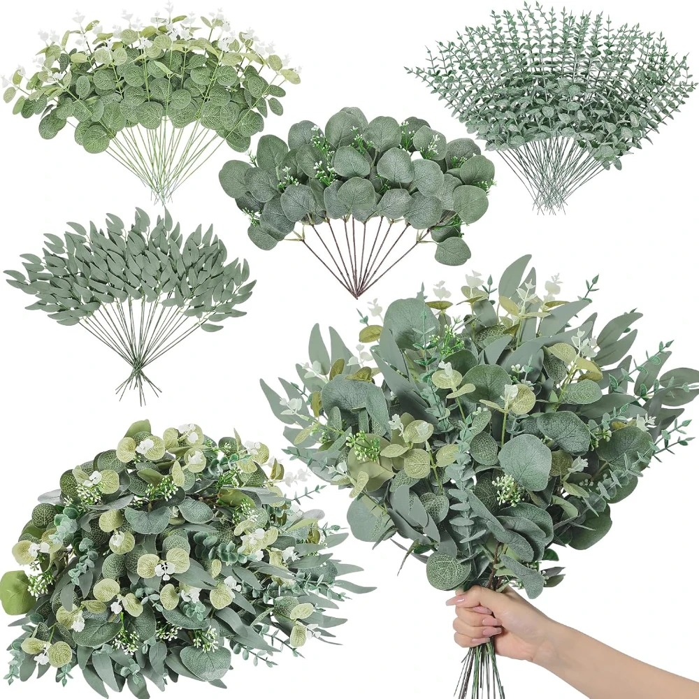 20 pçs folhas de eucalipto has - Florist Supply Bulk avaliação e preço