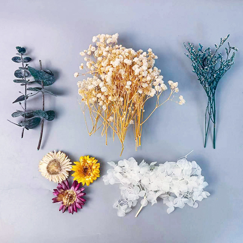 1 pacote vários flores secas c - Dried Flower Bunch avaliação e preço